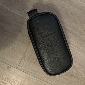 Black Leather Men's Toiletries Bag